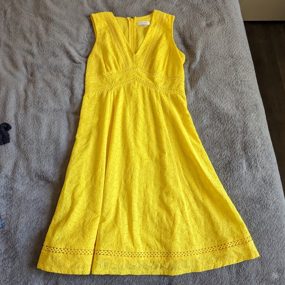 Calvin Klein Yellow Midi Dress